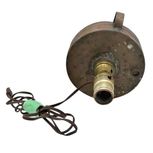 Antique Copper Oil Lamp Converted to Electric Vintage - Picture 4 of 6